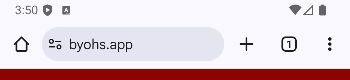 Screenshot of the Android URL bar showing the three-dot menu at the far right.